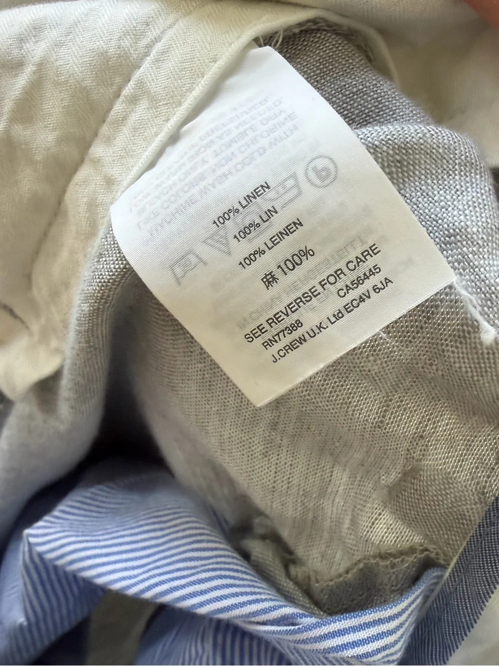 J.Crew Bowery 100% Baird McNutt Linen Dress Pants size 34x36